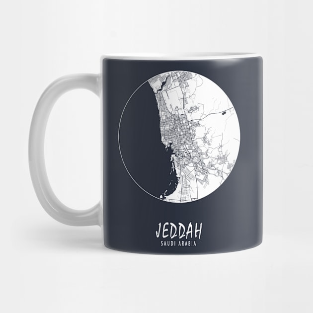 Jeddah, Makkah, Saudi Arabia City Map - Full Moon by deMAP Studio